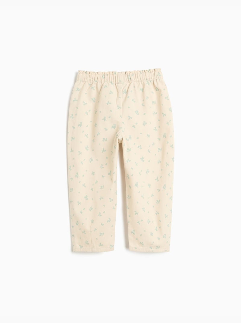 Bedrukte papieren zakbroek, mo fashion Beige - Kiabi