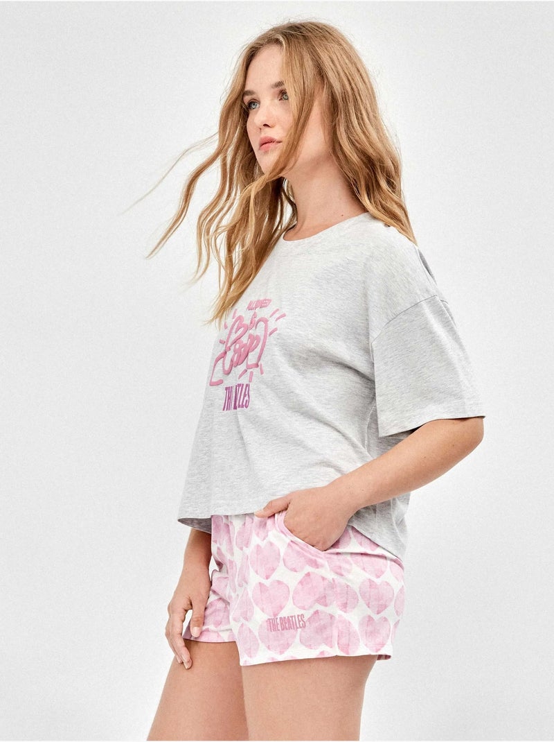Bedrukte pyjama collectie the beatles Gemêleerd grijs - Kiabi