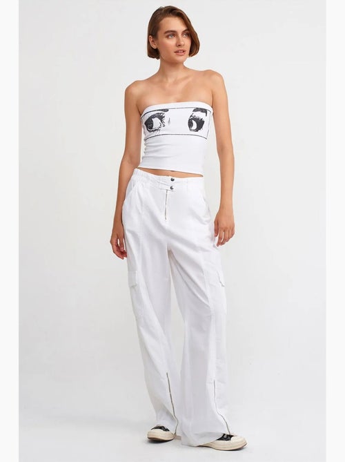Bedrukte strapless crop top dilvin - Kiabi Bedrukte strapless crop top dilvin - Kiabi