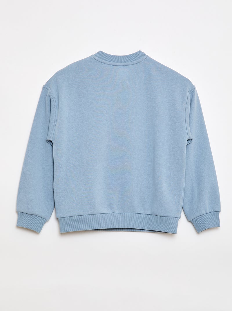 Bedrukte sweater - Gemakkelijk aan te trekken collectie Blauw - Kiabi