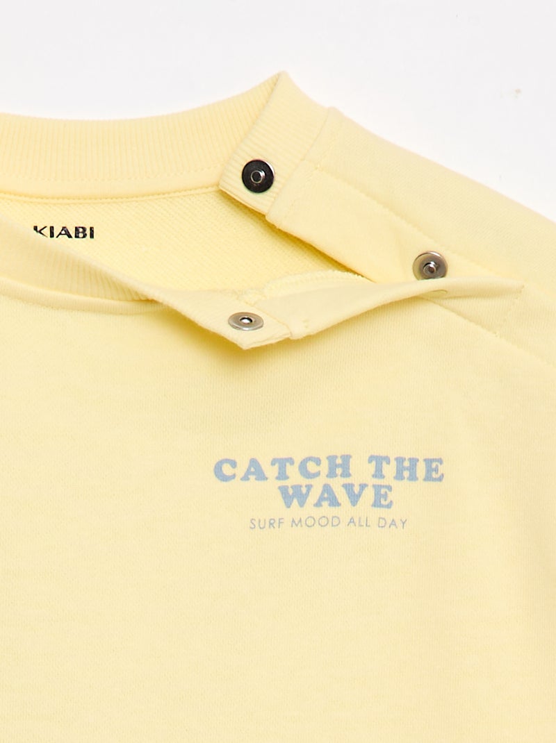 Bedrukte sweater - Makkelijk aan te trekken collectie Geel - Kiabi