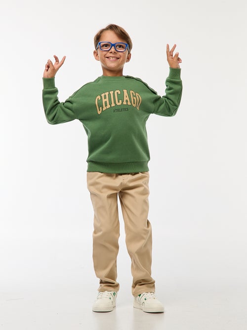 Bedrukte sweater met magnetische drukknoopjes - So Easy - Kiabi Bedrukte sweater met magnetische drukknoopjes - So Easy - Kiabi