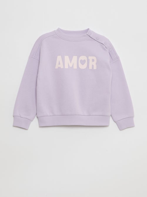 Bedrukte sweater met magnetische drukknoopjes op de schouder - So Easy - Kiabi