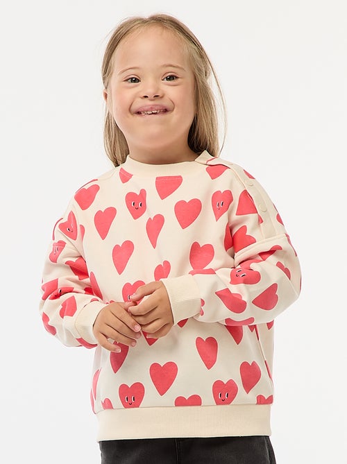 Bedrukte sweater met magnetische drukknoopjes op de schouder - So Easy - Kiabi