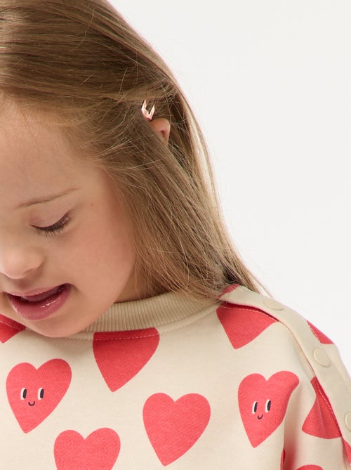 Bedrukte sweater met magnetische drukknoopjes op de schouder - So Easy - Kiabi