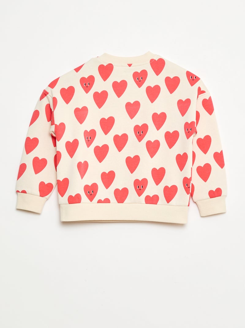 Bedrukte sweater met magnetische drukknopen op de schouder - gemakkelijk aan te trekken collectie Wit - Kiabi