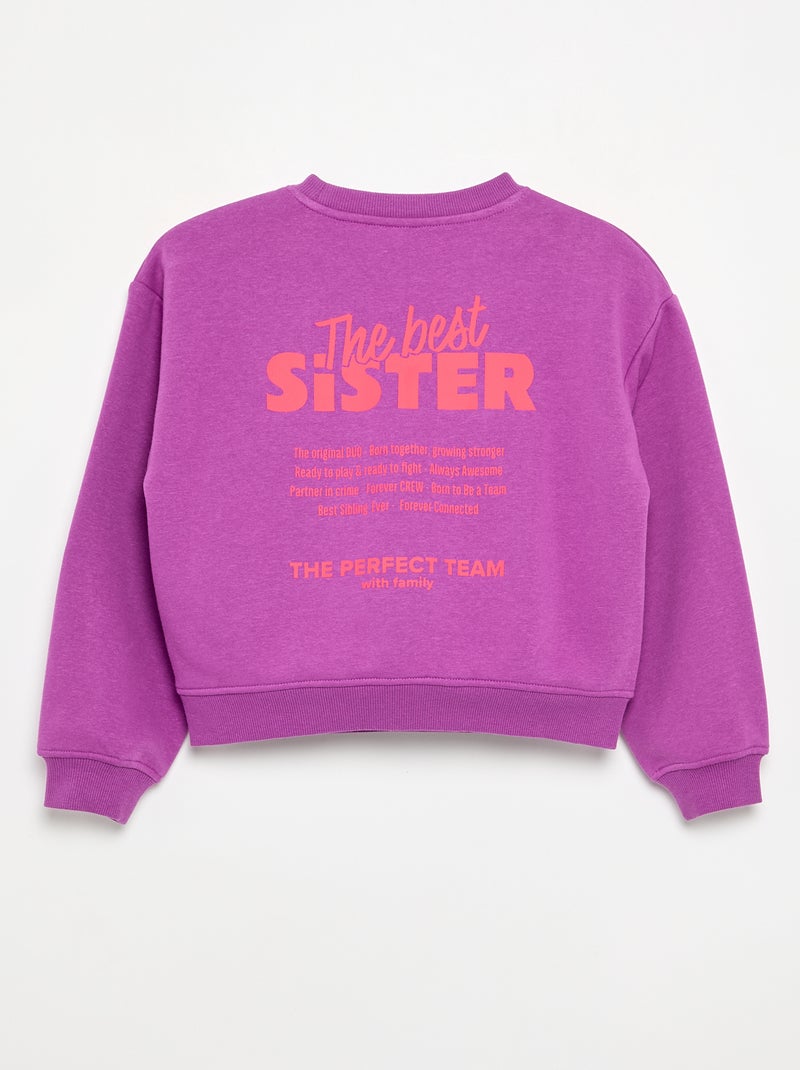 Bedrukte sweater Paars - Kiabi