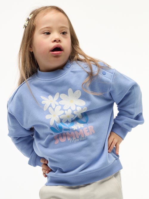 Bedrukte sweater van lichte molton - Makkelijk aan te trekken collectie - Kiabi