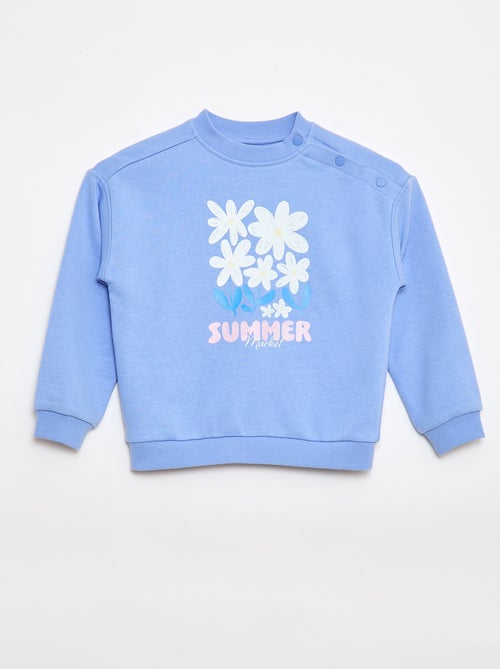 Bedrukte sweater van lichte molton - Makkelijk aan te trekken collectie - Kiabi