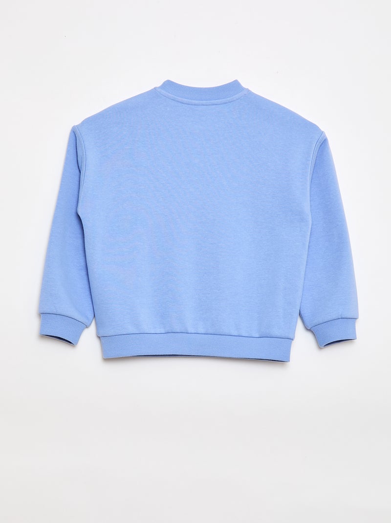 Bedrukte sweater van lichte molton - Makkelijk aan te trekken collectie Blauw - Kiabi