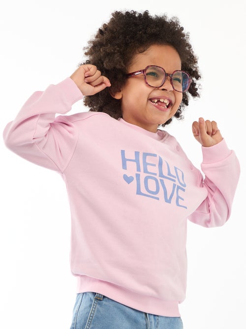 Bedrukte sweater van lichte molton - Makkelijk aan te trekken collectie - Kiabi