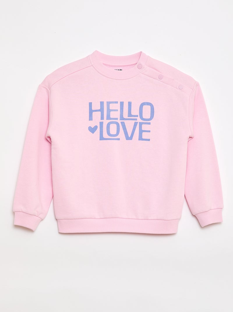 Bedrukte sweater van lichte molton - Makkelijk aan te trekken collectie Rose - Kiabi