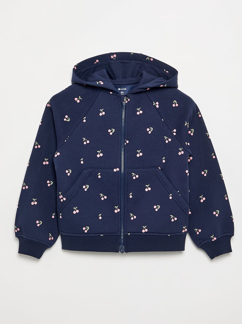 Bedrukte sweater van molleton - gemakkelijk aan te trekken collectie Blauw - Kiabi