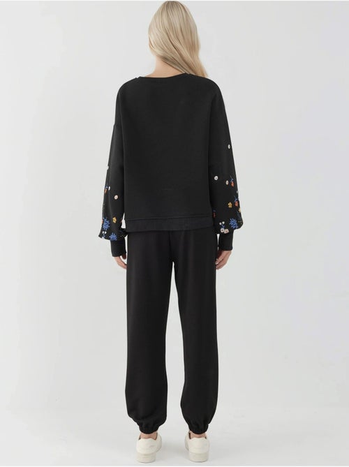 Bedrukte sweatshirt met lange mouwen en ronde hals hiccup - Kiabi