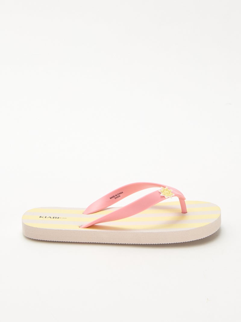 Bedrukte teenslippers Geel - Kiabi