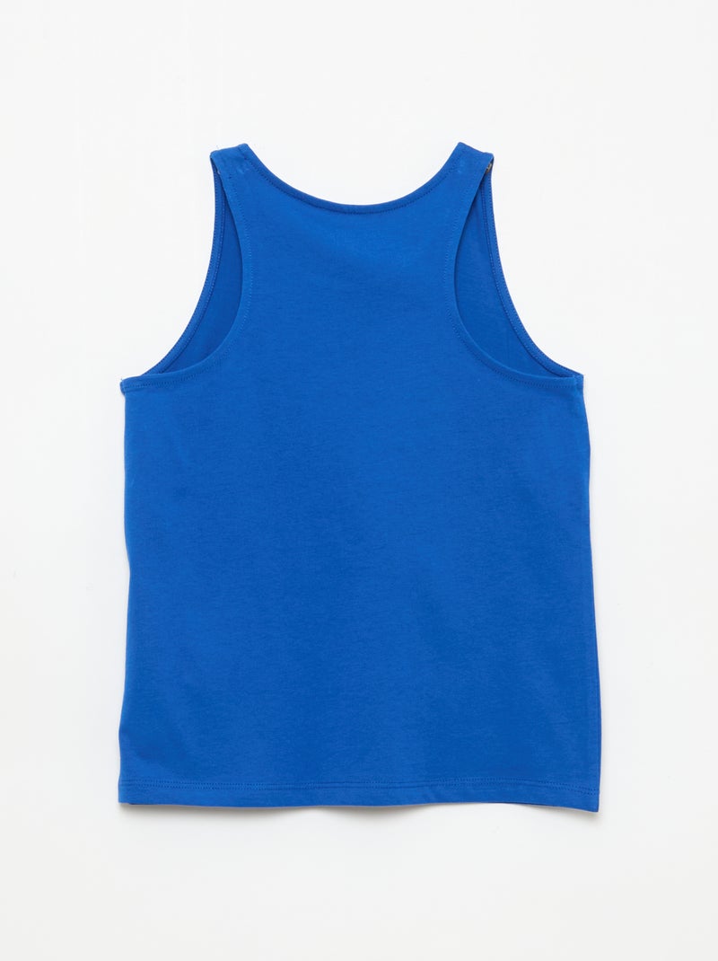 Bedrukte top met ronde hals Blauw - Kiabi