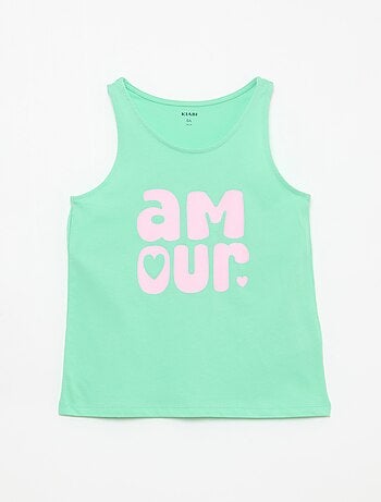 Bedrukte top met ronde hals