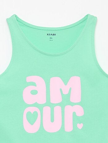 Bedrukte top met ronde hals