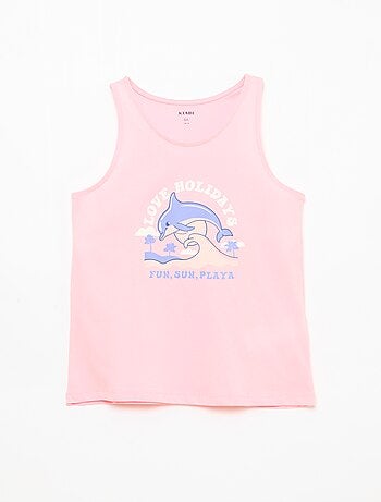 Bedrukte top met ronde hals