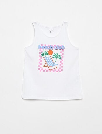 Bedrukte top met ronde hals