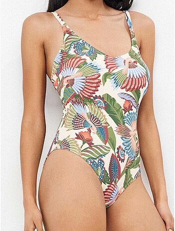 Bedrukte tribal plus size badpak