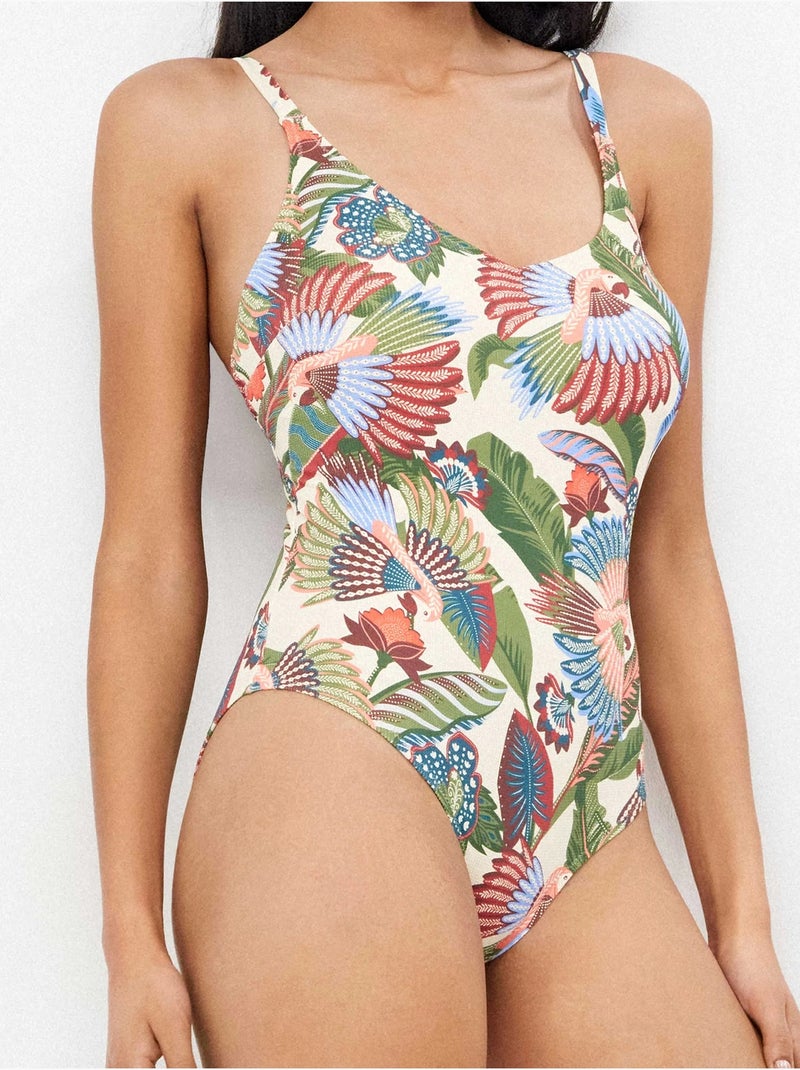 Bedrukte tribal plus size badpak Multicolor - Kiabi