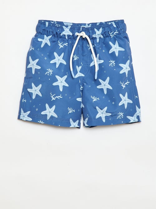 Bedrukte zwembermuda met all-over 'zee'-print - Kiabi