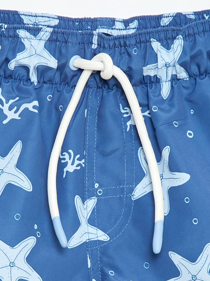 Bedrukte zwembermuda met all-over 'zee'-print Blauw - Kiabi