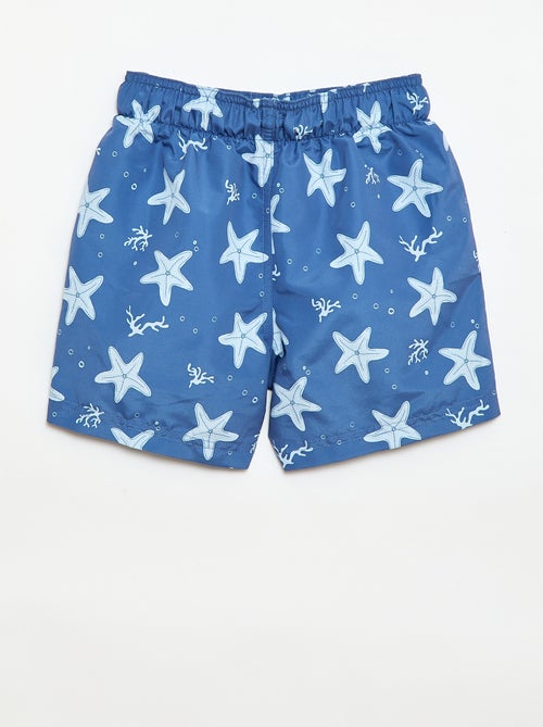 Bedrukte zwembermuda met all-over 'zee'-print - Kiabi