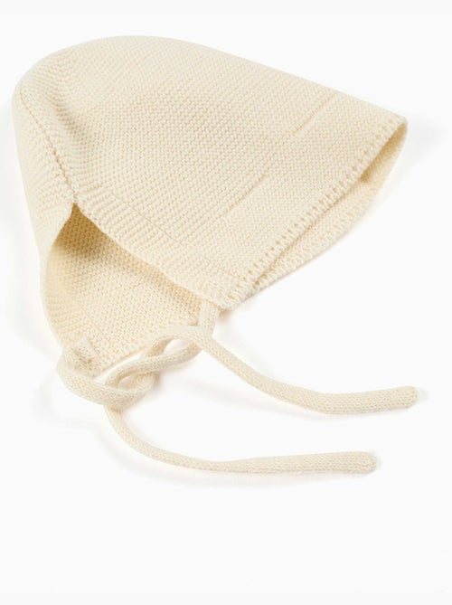 Béguin en maille de coton avec liens à nouer - Kiabi Béguin en maille de coton avec liens à nouer - Kiabi