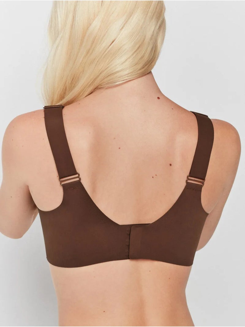 Beha met capaciteit zonder beugel en uitneembare schuimvulling Bruin/ Chocolade - Kiabi
