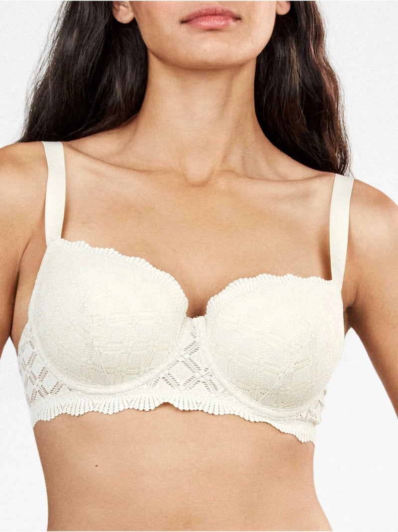 Beha met kant in geometrische vorm Beige - Kiabi