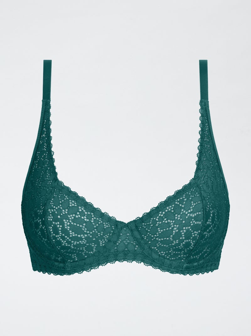 Beha van kant met beugels Groen - Kiabi