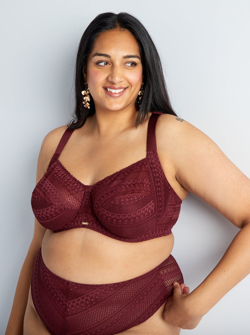 Beha van kant met racerback ROOD - Kiabi