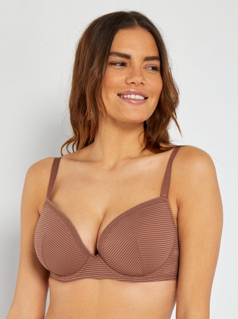 Beha van microvezel met smalle ajourstreepjes D&E - ROSE - Dame - 12.00