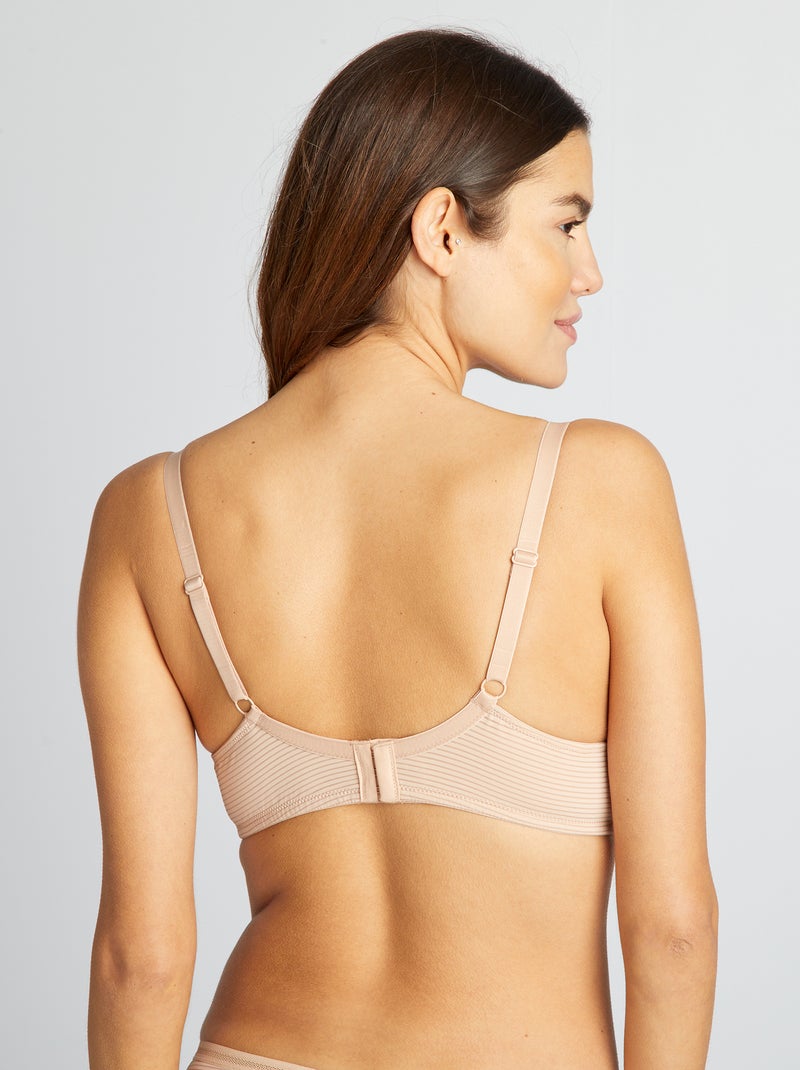 Beha van microvezel met smalle ajourstreepjes D&E ROSE - Kiabi