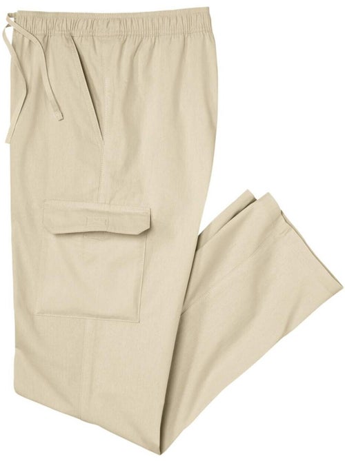Beige cargobroek van katoen en linnen - ATLAS FOR MEN - Kiabi