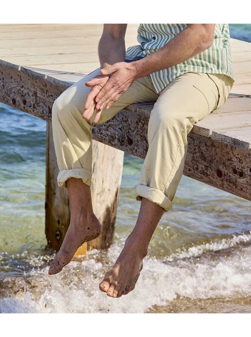 Beige cargobroek van katoen en linnen - ATLAS FOR MEN - Kiabi