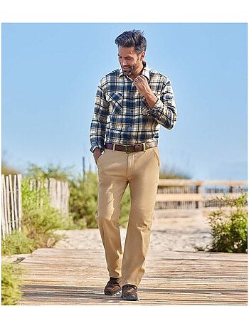 Beige chino broek van twill - atlas for men