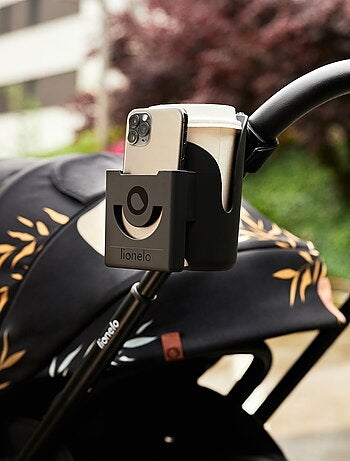 Beker- en telefoonhouder voor wandelwagen - LIONELO Ove - 360° - Snelle montage zonder gereedschap