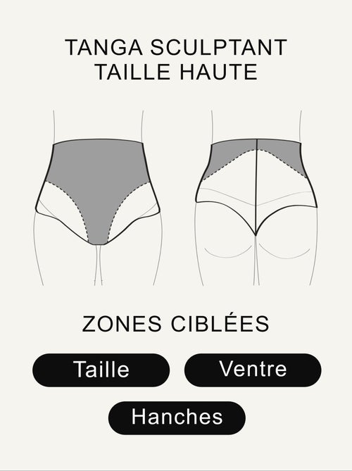 Believe hoge tanga corrigerend zwart - Kiabi