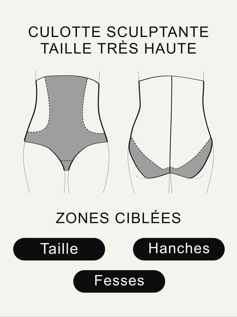 Believe zeer hoge corrigerende slip zwart Zwart - Kiabi