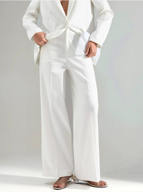Bengalin broek met hoge taille en rechte pijpen hiccup - Kiabi
