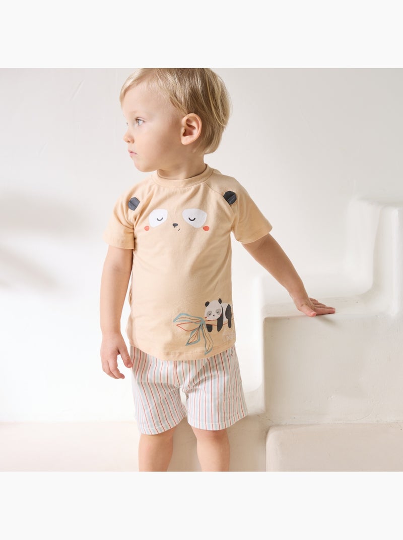 Bento 2-delige kinderpyjamaset (shorts) Zand - Kiabi