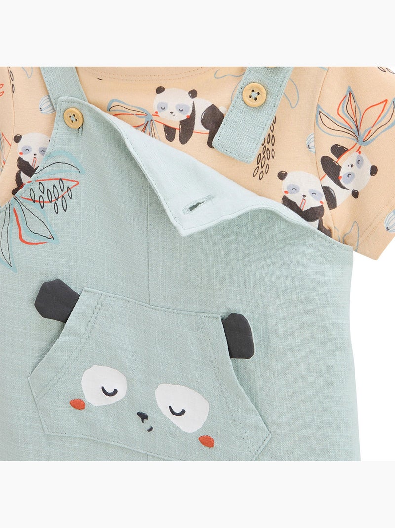 Bento babyoveralls en t-shirtset Groen - Kiabi