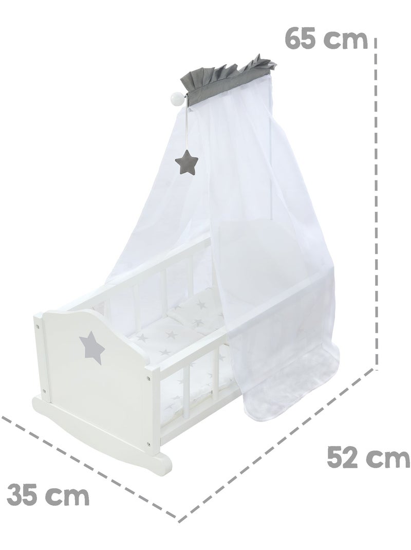 Berceau de poupée complet 'Stella' ROBA Blanc Gris - Kiabi