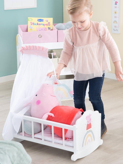 Berceau de poupée en bois avec linge de lit 'Peppa Pig' ROBA - Kiabi