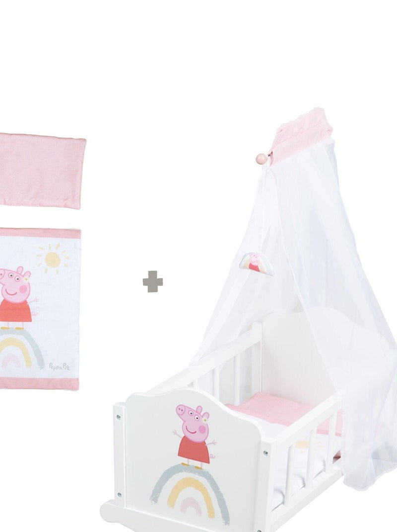 Berceau de poupée en bois avec linge de lit 'Peppa Pig' ROBA N/A - Kiabi