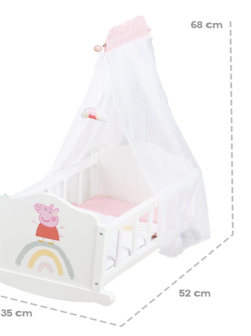 Berceau de poupée en bois avec linge de lit 'Peppa Pig' ROBA N/A - Kiabi