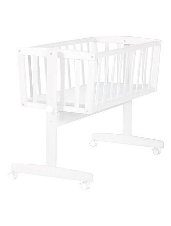 Berceau en bois avec roulettes à freins et matelas - ROBA
